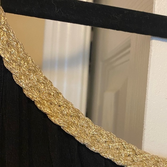 Style & Co Black Dress w/ Gold Braided Cord Trim - Picture 11 of 11